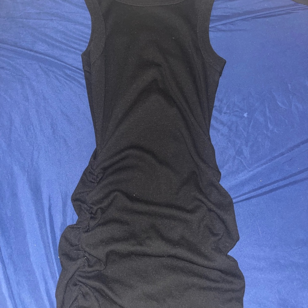 C&C California Black Ruched Halter Mini Dress